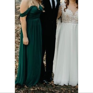 Revelry Kennedy Chiffon Convertible Dress -Emerald